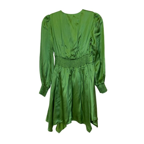 All Saints $395 Cactus Esta Silk Blend Asymmetrical Hem Mini Dress Sz 0 NWT - Picture 9 of 10